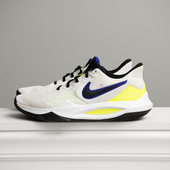 Nike Precision 5 White Barely Volt CW3403-100 Men's Sz 10.5 Basketball Shoes - Picture 3 of 7